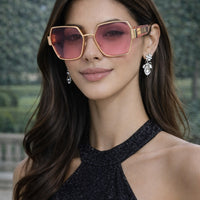 High Quality Rectangle Sunglasses Women Metal Frame Glasses Fashion Designer Vintage Eyewear UV