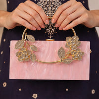 Flower Acrylic Dinner Bag, Single Shoulder, Oblique Cross, Wedding Banquet Handbag