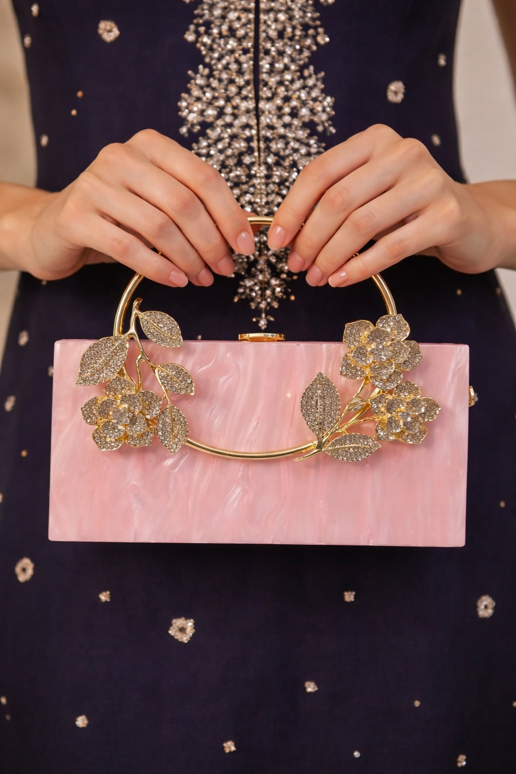 Flower Acrylic Dinner Bag, Single Shoulder, Oblique Cross, Wedding Banquet Handbag