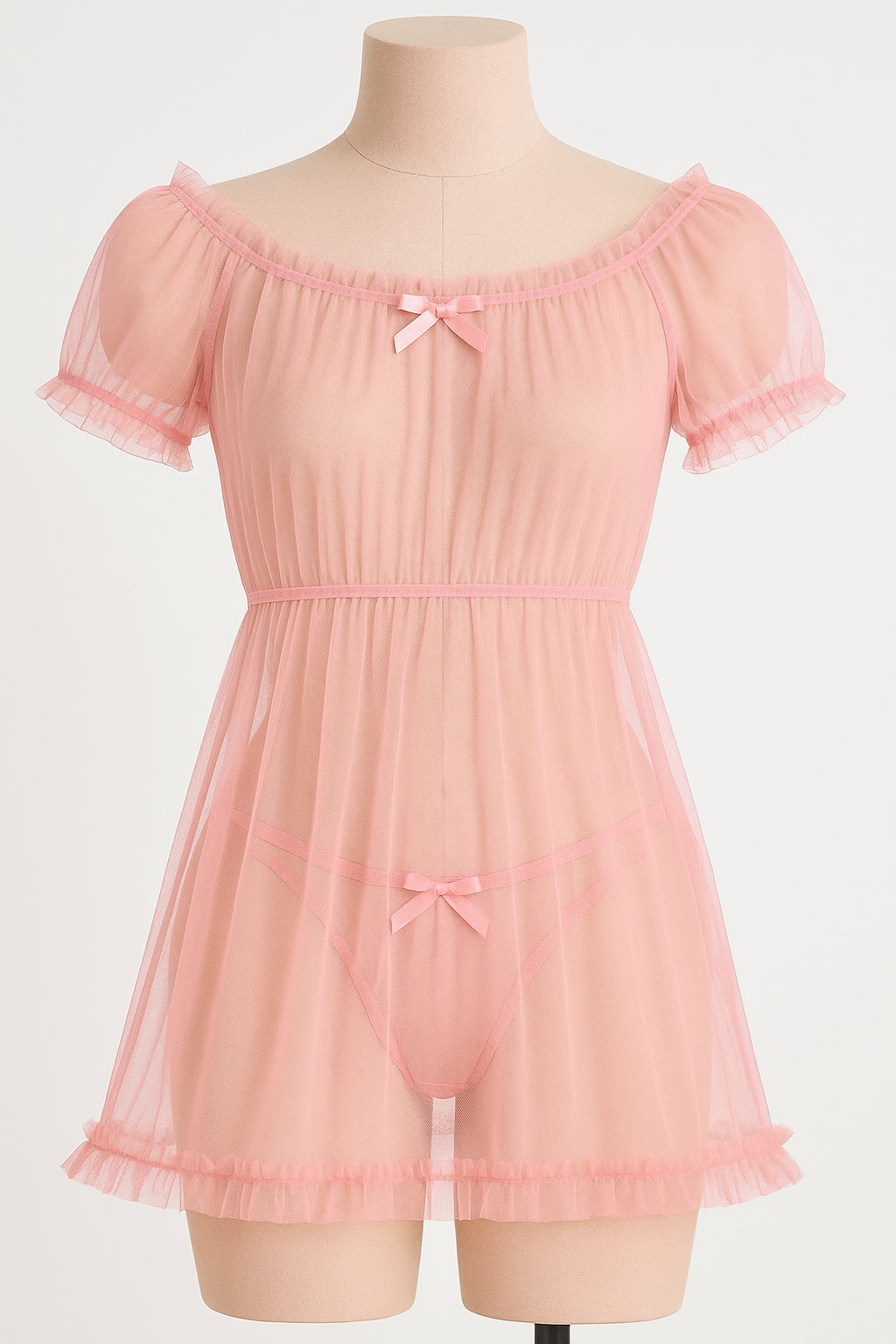 Tulle Temptation Sexy Lingerie Princess Dress Sexy Sleepwear Word Shoulder Mesh Tutu Night Dress Nightgowns Women - Natalia Home Fashion