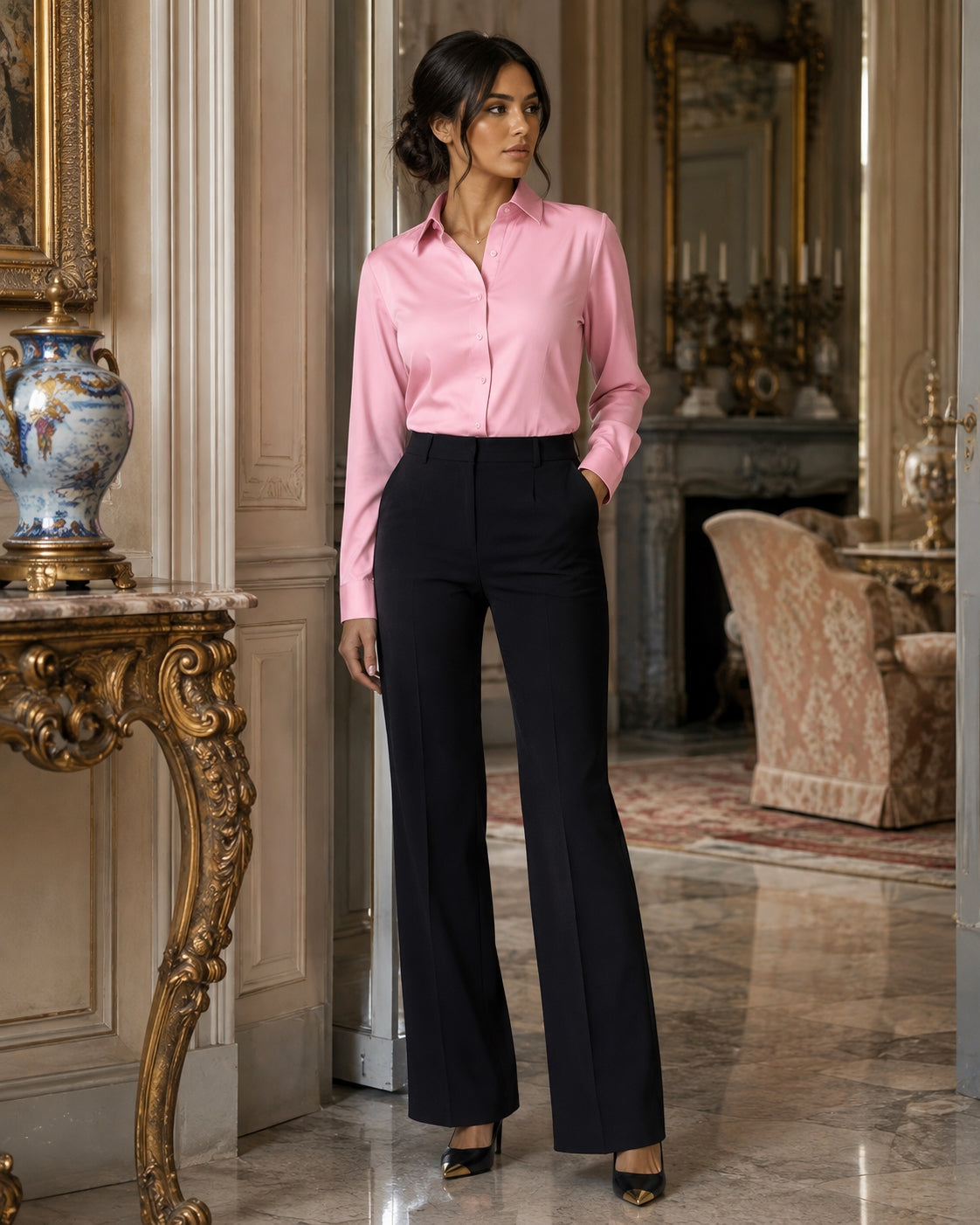 Women Blouses Shirts Lady Casual Long Sleeve Turn-down Collar Solid Color Blouse Tops Natalia Home Fashion    Natalia Home Fashion