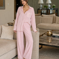 Cotton and Linen Shirt Suit High Waist Loose Trousers Elegant Women Sets Two Piece Set for Women Natalia Home Fashion    Natalia Home Fashion