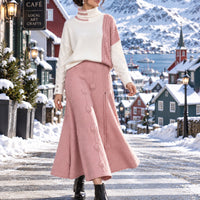 Women's Cable Knit Two Piece Set: High Neck Long Sleeve Sweater & A-Line Midi Skirt, Casual Elegant Pullover Outfit Natalia Home Fashion    Natalia Home Fashion