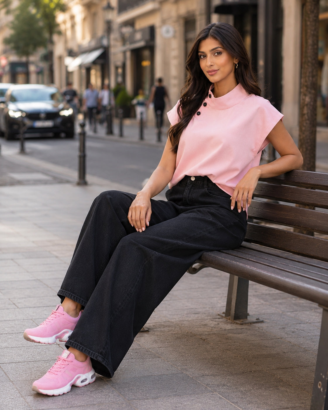 Women Cotton Linen Stand Collar Blouses Cap Sleeves Solid Color Loose Fit Casual Fashion Female Shirts Tops
