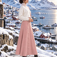 Women's Cable Knit Two Piece Set: High Neck Long Sleeve Sweater & A-Line Midi Skirt, Casual Elegant Pullover Outfit Natalia Home Fashion    Natalia Home Fashion