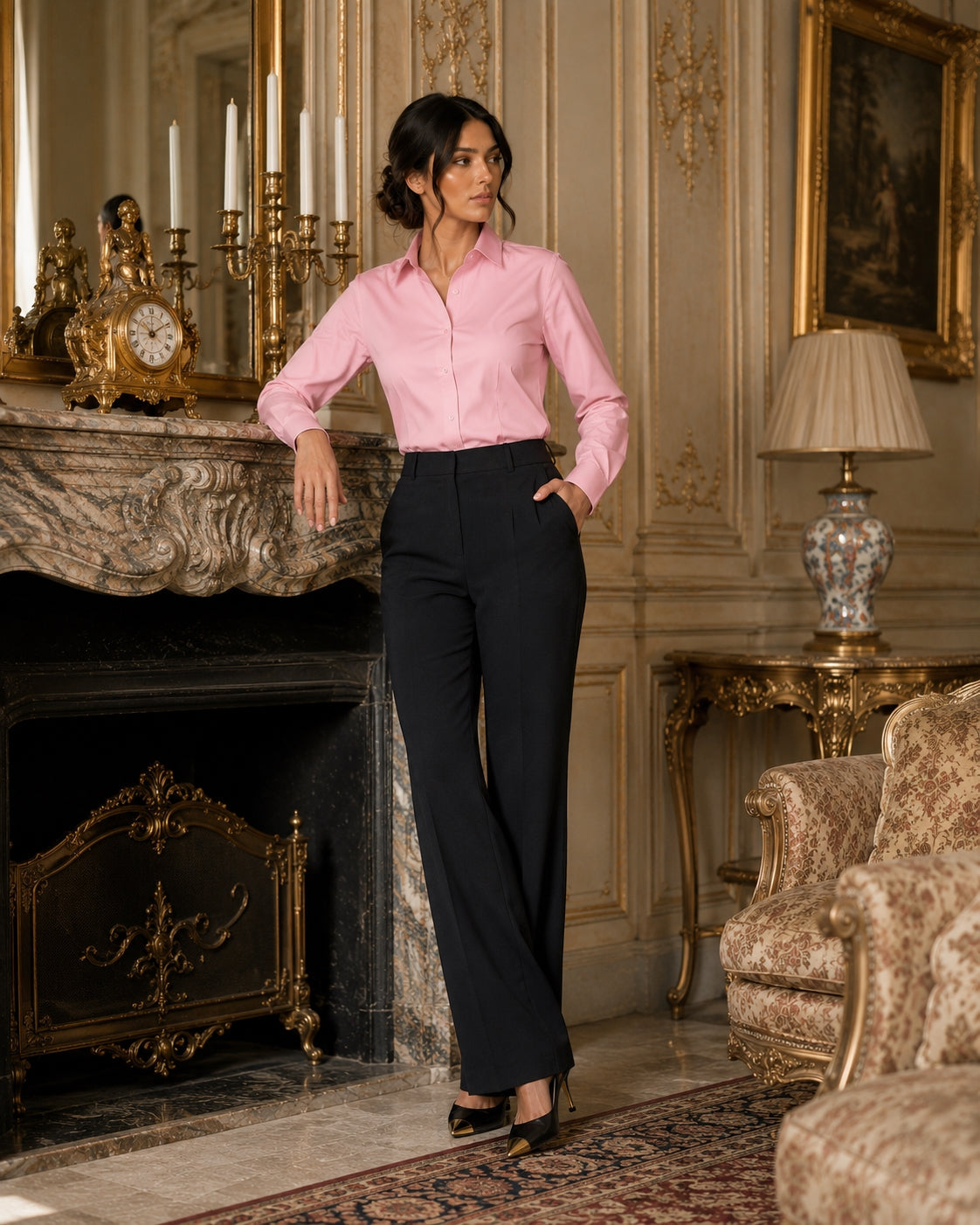 Women Blouses Shirts Lady Casual Long Sleeve Turn-down Collar Solid Color Blouse Tops Natalia Home Fashion    Natalia Home Fashion