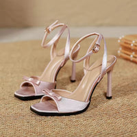 Elegant Women's Sandals Super High with Bow heel Thin High Heels Dress Shoes Ladies Office Pumps Heeled Sandals