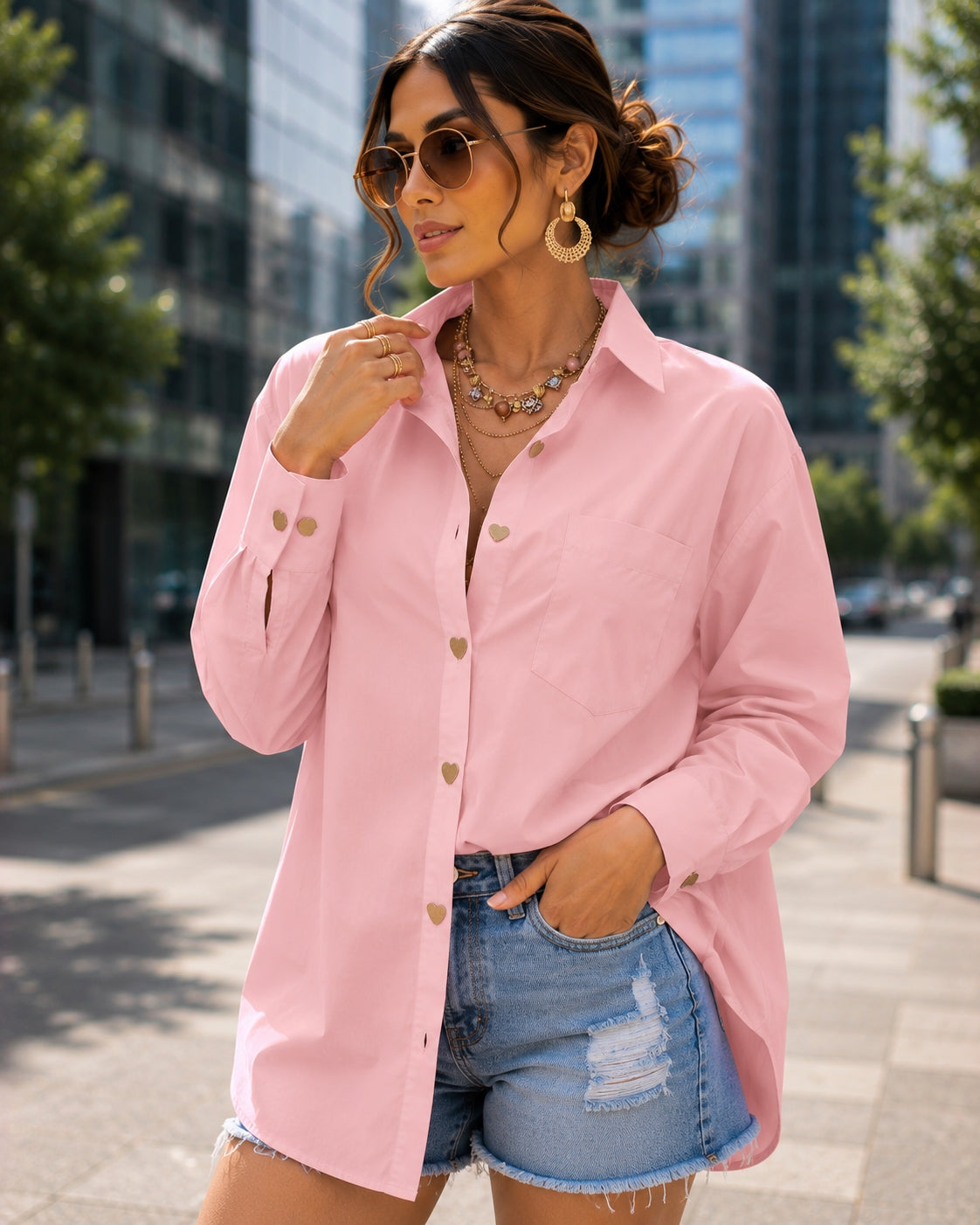 Women's Elegant Single Breasted Shirts Long Sleeve Tops Spring Fashion Casual Office Holiday  Party Blouses Natalia Home Fashion    Natalia Home Fashion