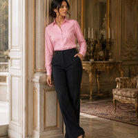 Women Blouses Shirts Lady Casual Long Sleeve Turn-down Collar Solid Color Blouse Tops Natalia Home Fashion    Natalia Home Fashion