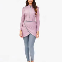 Muslim Swimwear Women Modest Patchwork Hijab Long Sleeves Sport Swimsuit 3pcs Islamic Burkinis Wear Bathing Suit