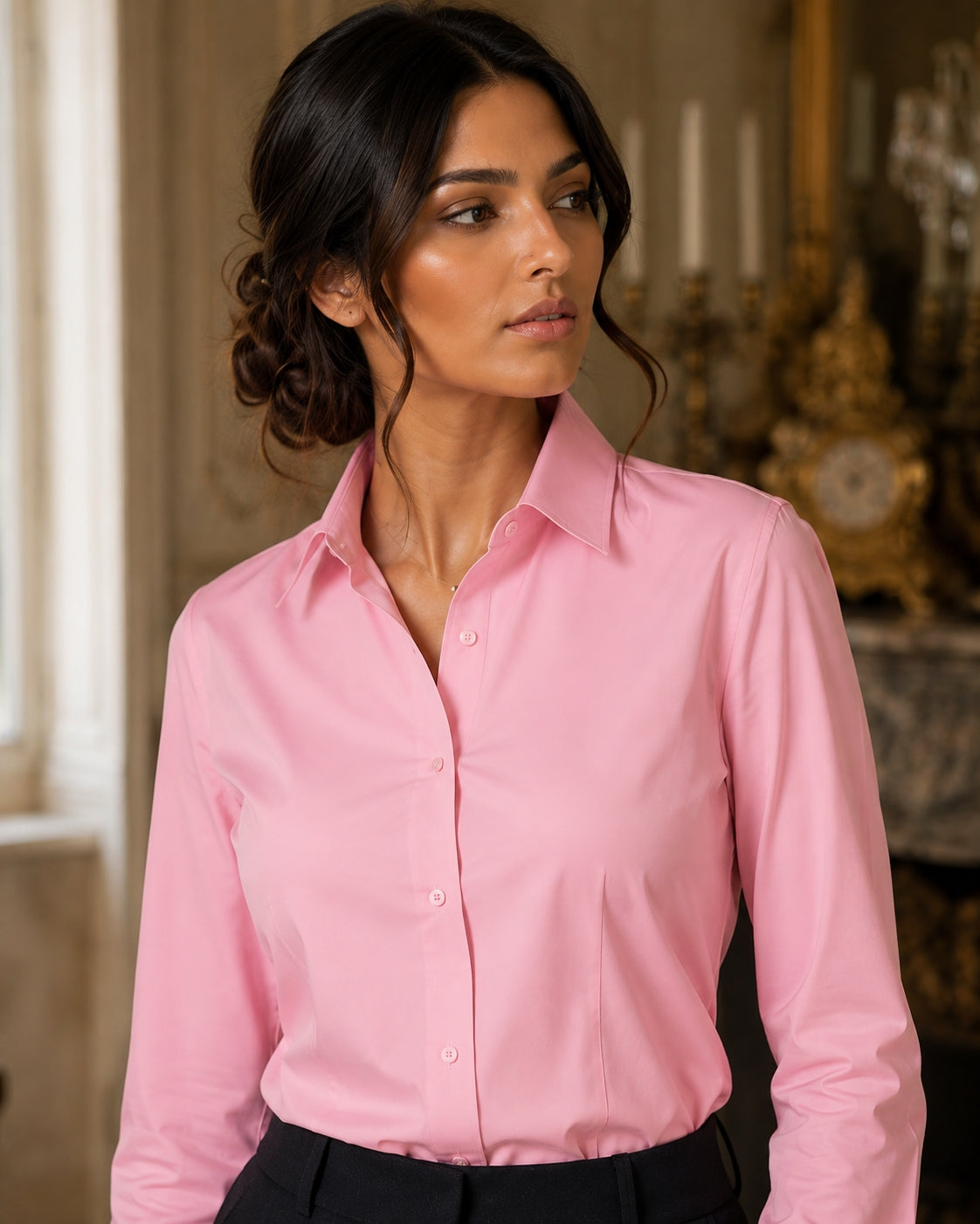 Women Blouses Shirts Lady Casual Long Sleeve Turn-down Collar Solid Color Blouse Tops Natalia Home Fashion    Natalia Home Fashion