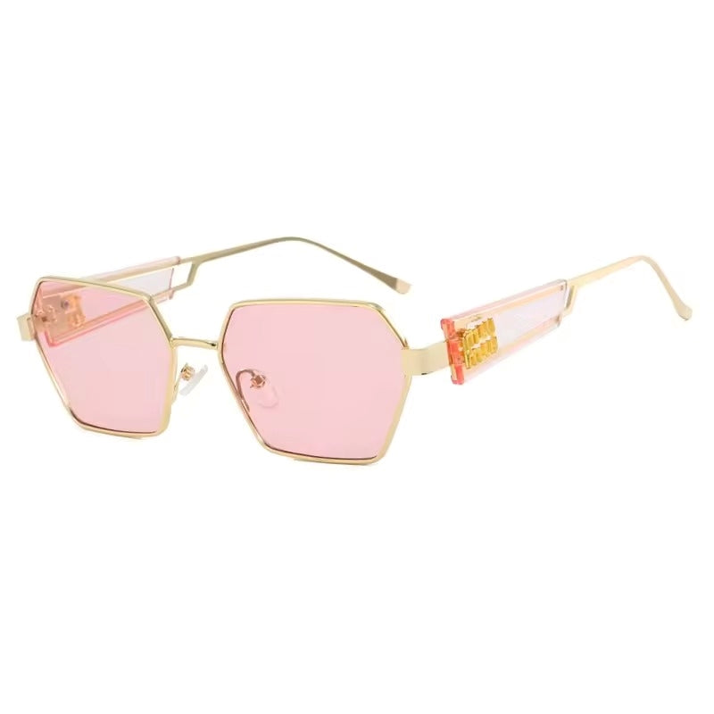 High Quality Rectangle Sunglasses Women Metal Frame Glasses Fashion Designer Vintage Eyewear UV