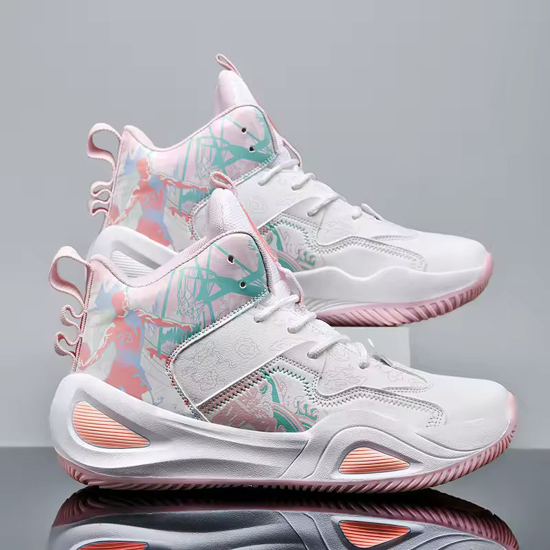 Professional Basketball Shoes Women Anti Slip Cushioning Wear Resistant Breathable Sneakers Outdoor Training Teen Athletic Shoes