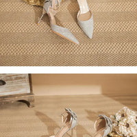 Pointed Toe Sequins Fine Heeled High Heels Elegant Sexy Ladies Sandals Wedding Shoes Banquet Shoes Women's Shoes My Store