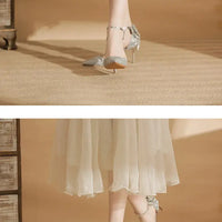 Pointed Toe Sequins Fine Heeled High Heels Elegant Sexy Ladies Sandals Wedding Shoes Banquet Shoes Women's Shoes My Store