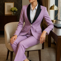 Elegant Casual Fashionable Women's Semi formal Suit Cotton Suit Jacket Matching Set Business Attire High End Workwear