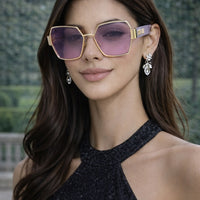 High Quality Rectangle Sunglasses Women Metal Frame Glasses Fashion Designer Vintage Eyewear UV