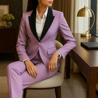 Elegant Casual Fashionable Women's Semi formal Suit Cotton Suit Jacket Matching Set Business Attire High End Workwear