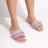 Fashionable and casual one-word flip-flops for women with lettered buckles and a flat bottom - Natalia Home Fashion