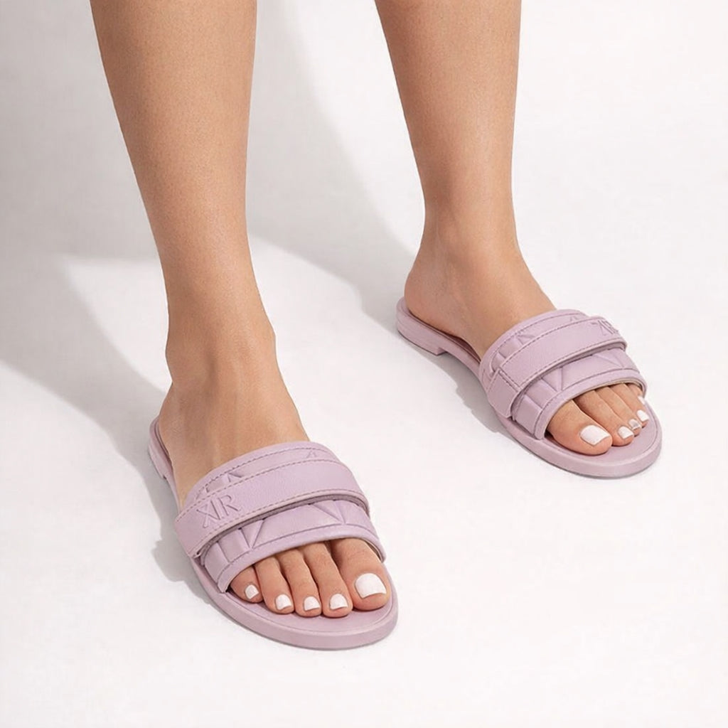 Fashionable and casual one-word flip-flops for women with lettered buckles and a flat bottom - Natalia Home Fashion