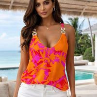 Fashion Stripe Print T Shirt For Women Tank Top Femme Summer Sleeveless T-shirt Casual T shirt Women Tops