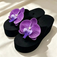 Floral Thick Bottom Sandals Women's Outdoor EVA Buckle Foot Slippers Anti-Slip Heightening Beach Shoes Fashionable Thong Natalia Home Fashion    Natalia Home Fashion