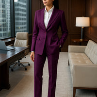 Ladies Business 2 Piece Blazer Suit Female Long Sleeve Jacket + Trouser Women Pant Suit Office Work Wear - Natalia Home Fashion