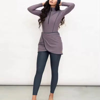 Muslim Swimwear Women Modest Patchwork Hijab Long Sleeves Sport Swimsuit 3pcs Islamic Burkinis Wear Bathing Suit