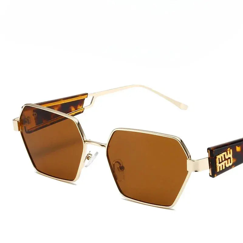 RBRARE High Quality Rectangle Sunglasses Women Metal Frame Glasses Fashion Brand Designer Vintage Eyewear UV Gafas De Sol Mujer Natalia Home Fashion   Free-Cloth-and-Bag-Gray-Tea Natalia Home Fashion