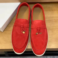 Summer Walk Moccasins Suede Loafers Shoes Women Spring Autumn Fashion Causal Leather Metal Pendant Flat Mules Shoes