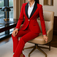 Elegant Casual Fashionable Women's Semi formal Suit Cotton Suit Jacket Matching Set Business Attire High End Workwear