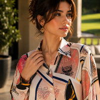 Chiffon Allover Printed Women's Blouses High Quality Long Sleeve Single Breasted Spring Summer Casual Lady Blouses