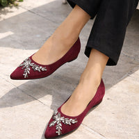 Spring Crystal Women Mary Jane Shoes Fashion Shallow Slip on Elegant Party Dress Low Heel Shoes