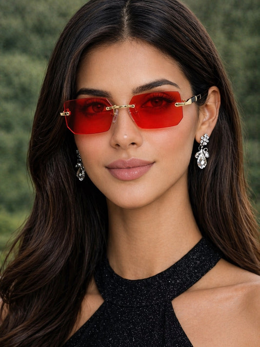 New Frameless Fashion Sunglasses Trend Cut Edge Sunglasses Personalized Jelly Colored Women's Style