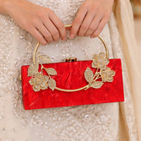 Flower Acrylic Dinner Bag, Single Shoulder, Oblique Cross, Wedding Banquet Handbag