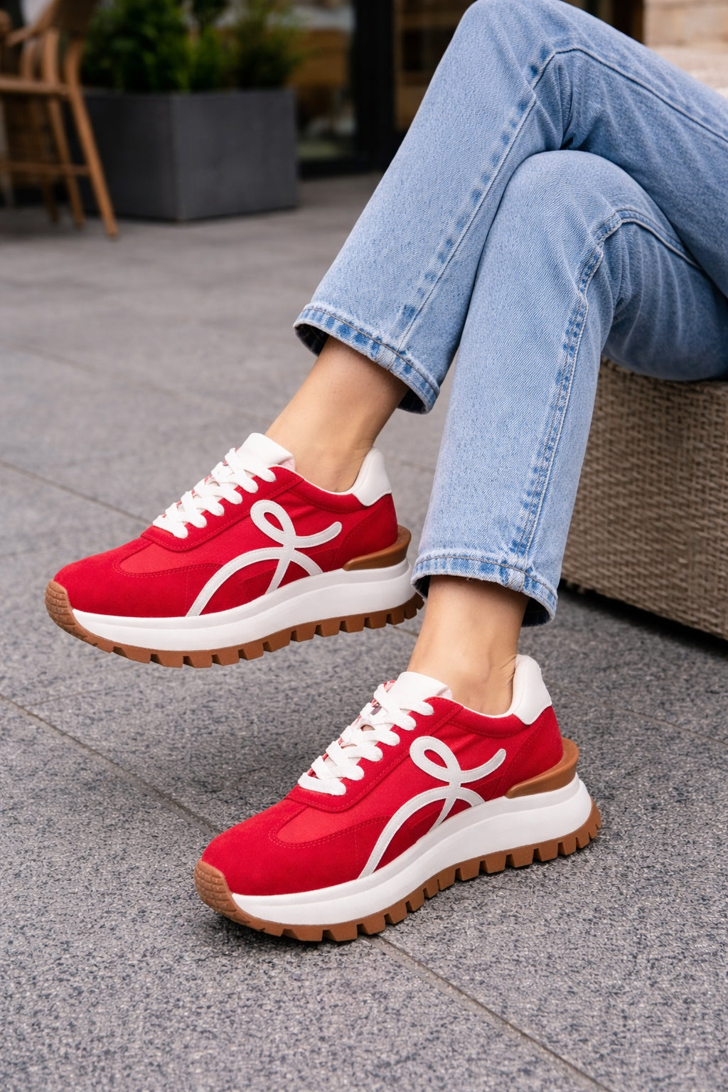 Lace Up Women Sneakers Mixed Colors Round Toe  Ladies Casual Shoes