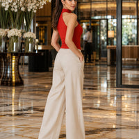 French Hepburn look sleeveless neckline open-front T-shirt for women Natalia Home Fashion    Natalia Home Fashion