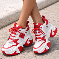 Casual Sneakers with Breathable Chunky Platform Walking Style Wedges Shoes High Heel Casual Sneakers Shoes for Women Women Platform Sneakers