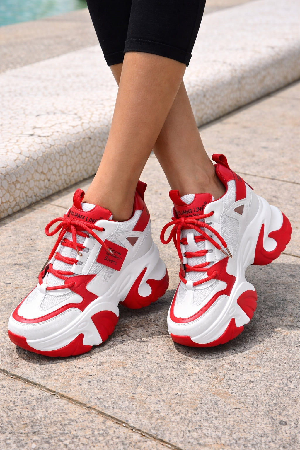 Casual Sneakers with Breathable Chunky Platform Walking Style Wedges Shoes High Heel Casual Sneakers Shoes for Women Women Platform Sneakers