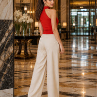 French Hepburn look sleeveless neckline open-front T-shirt for women Natalia Home Fashion    Natalia Home Fashion