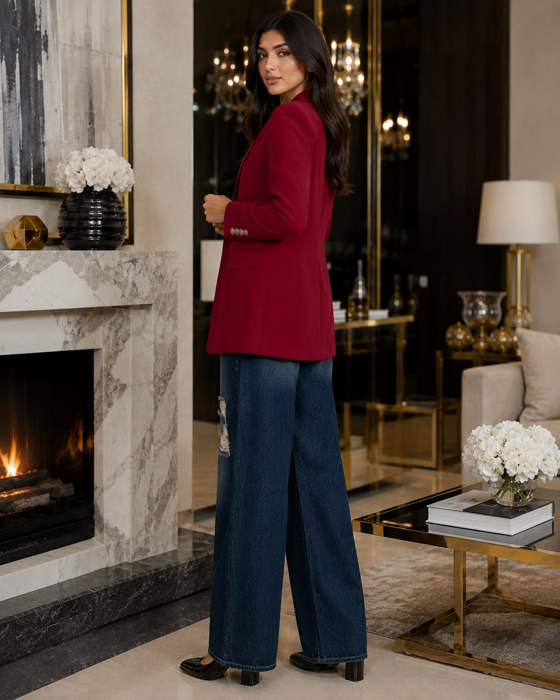 Women Metallic Button Long Sleeve Casual Blazer Female Notched Cardigan Jacket Outwear Natalia Home Fashion    Natalia Home Fashion