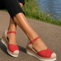 Women Closed Toe Wedge Sandals Women Buckle Strap Gladiator Shoes Woman Fashion Platform Sandals