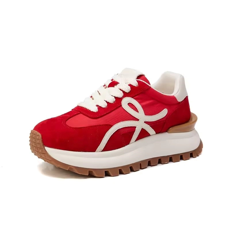 Lace Up Women Sneakers Mixed Colors Round Toe  Ladies Casual Shoes