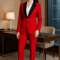 Elegant Casual Fashionable Women's Semi formal Suit Cotton Suit Jacket Matching Set Business Attire High End Workwear