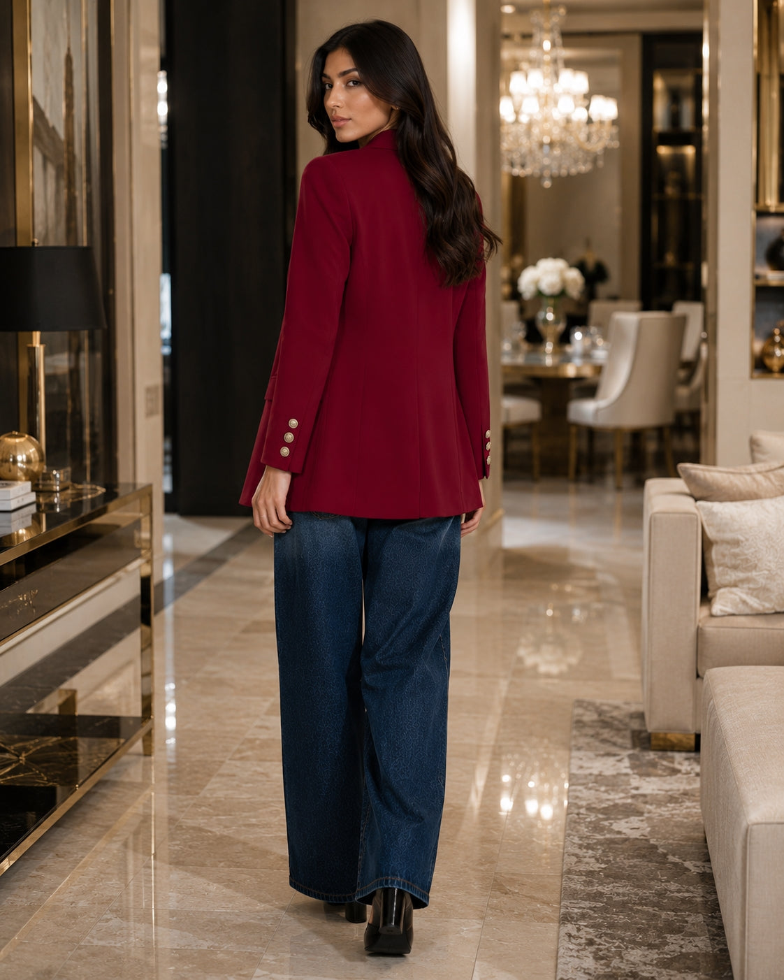 Women Metallic Button Long Sleeve Casual Blazer Female Notched Cardigan Jacket Outwear Natalia Home Fashion    Natalia Home Fashion