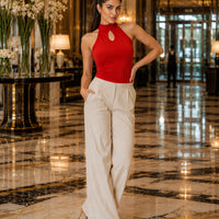 French Hepburn look sleeveless neckline open-front T-shirt for women Natalia Home Fashion    Natalia Home Fashion