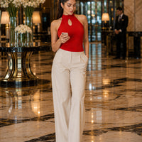 French Hepburn look sleeveless neckline open-front T-shirt for women Natalia Home Fashion    Natalia Home Fashion