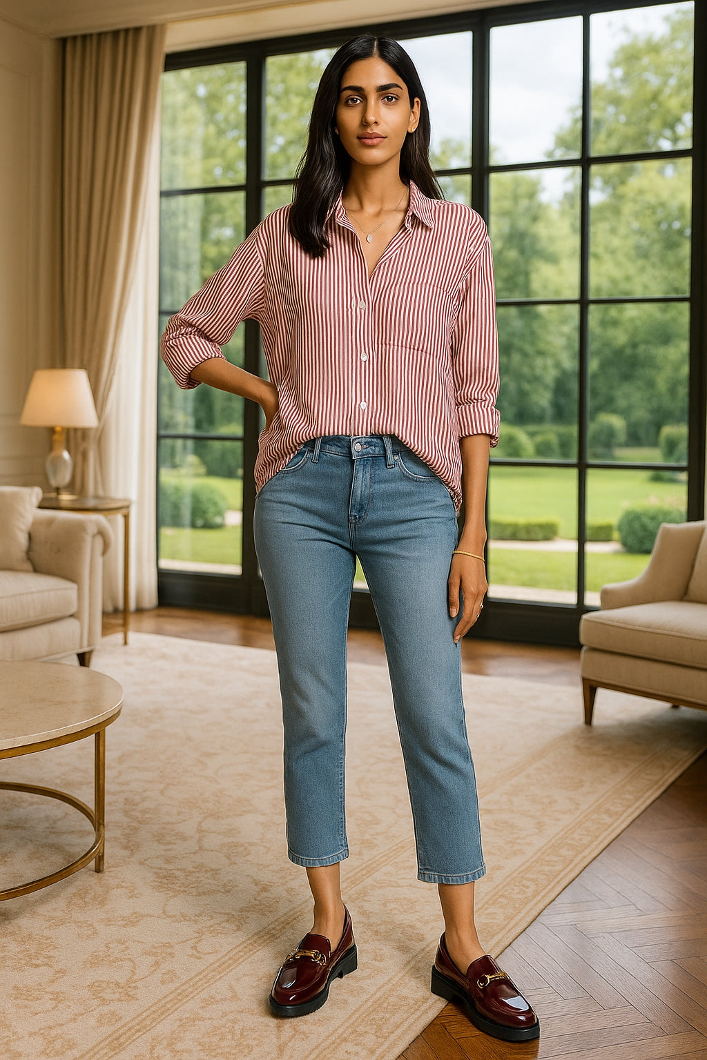 Classic Striped Shirt Women Streetwear Vintage Long Sleeve Blouses Female Casual Loose Single-Breasted Shirts