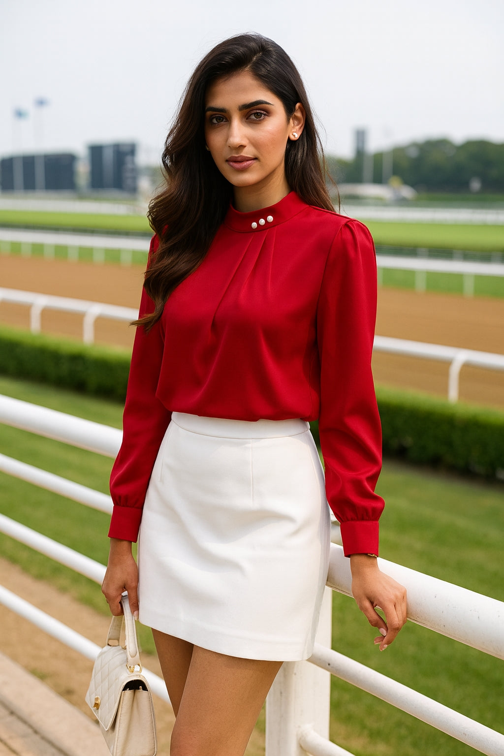 Women's Long-sleeved Fashionable Beaded Base Shirt Niche Chiffon Shirt