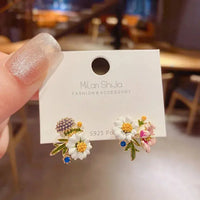 Romantic Flower Petal Long Tassel Drop Earrings for Women 2024 Trend Imitation Pearl Hanging Piercing Earrings Wed Jewelry Gift Natalia Home Fashion   B3460-1 Natalia Home Fashion